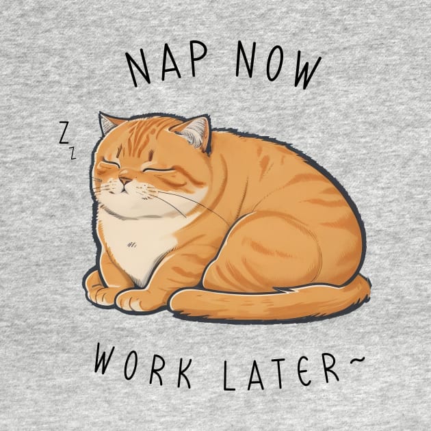 NAP NOW SLEEP LATER CAT by Shirtsy